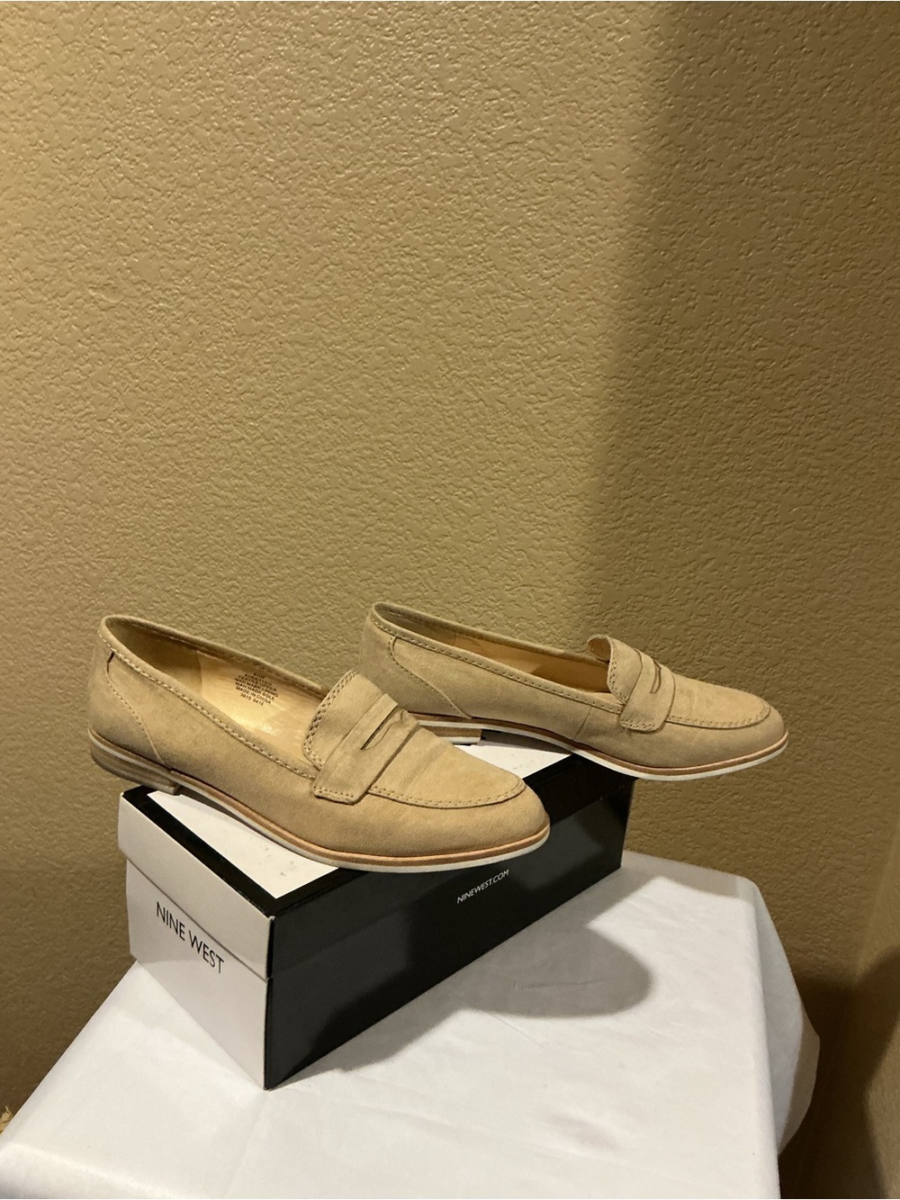 Nine West Women's Tan Suede Penny Loafers - Picture 2 of 4